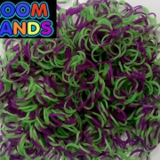 Полосатые резиночки зеленые с фиолетовым Loom Bands (600шт)
