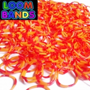 Полосатые резиночки (оранжево-красные) Loom Bands (600шт)